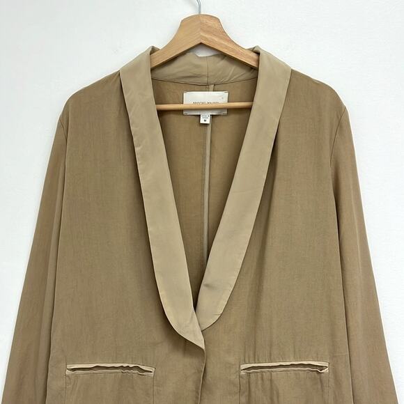 Brochu Walker Tencel-Linen Blend Lightweight Single Button Blazer Silk Trim Med - Picture 3 of 11